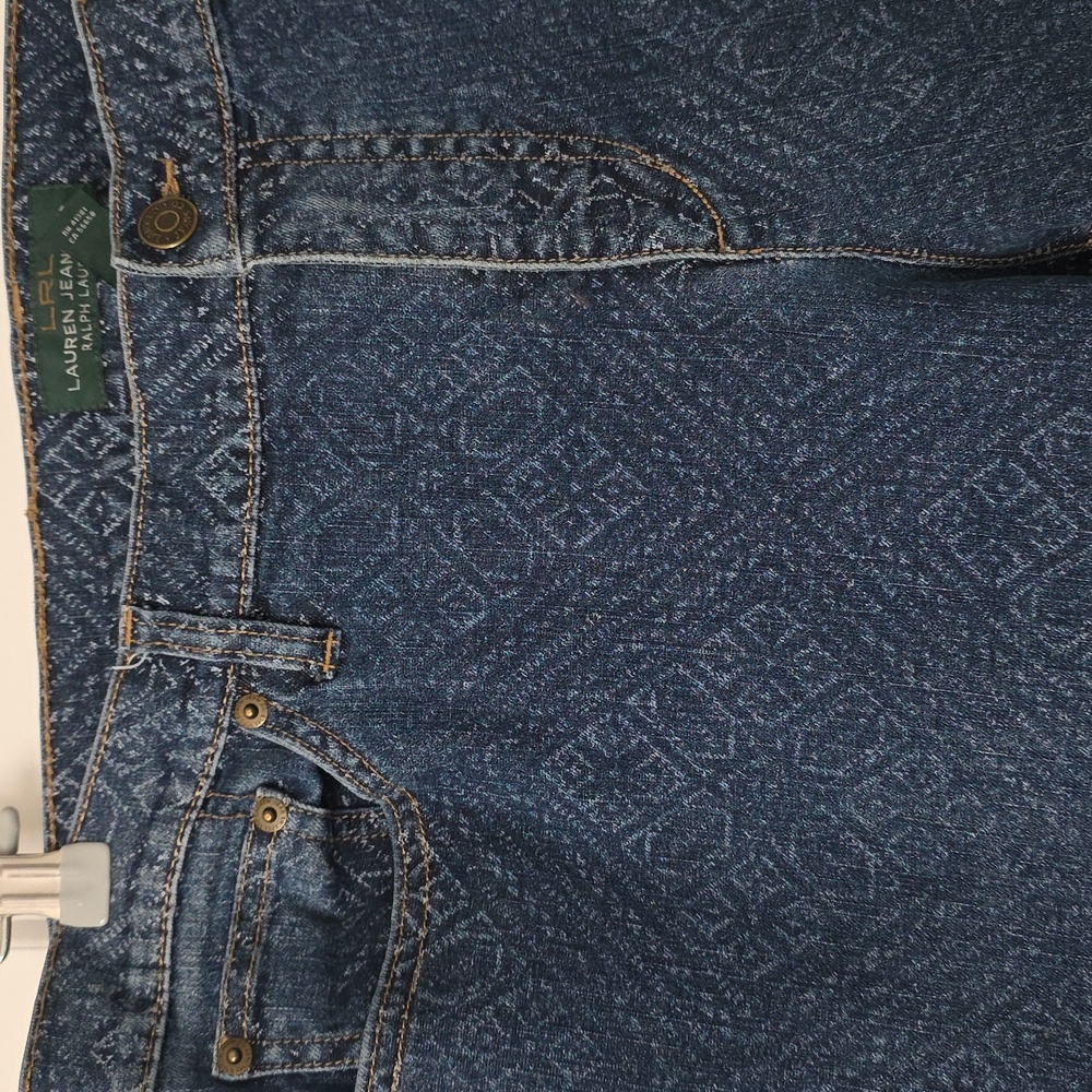 Lauren Ralph Lauren Patterned Straight Leg Jeans Size 16 - Picture 4 of 8
